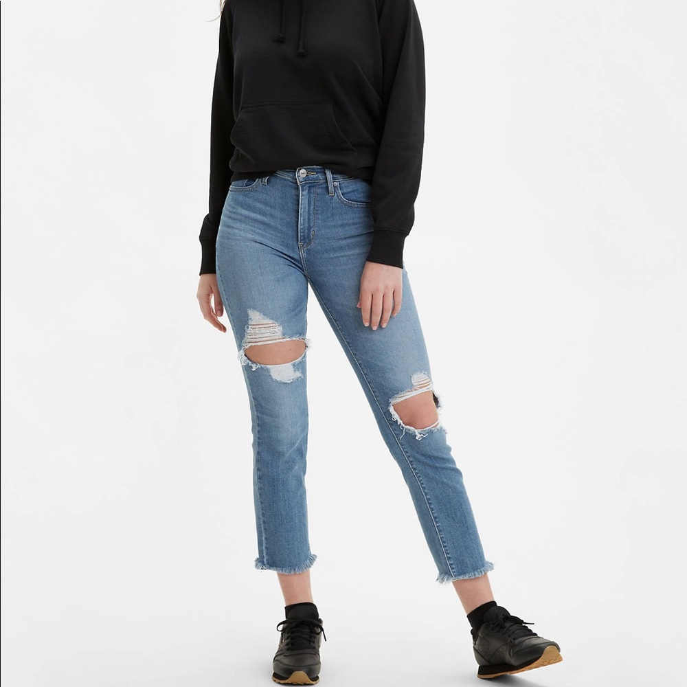 NWT Levi’s High-Rise Straight Cropped Jean
